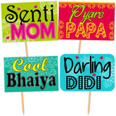 SYGA Funny Wedding Family Party Photo Booth Props Craft Item, Multi Colour (Set of 12)